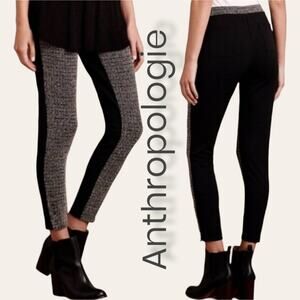Anthropologie Lilka Mixed Media Tweed Pull On Ponte Pants